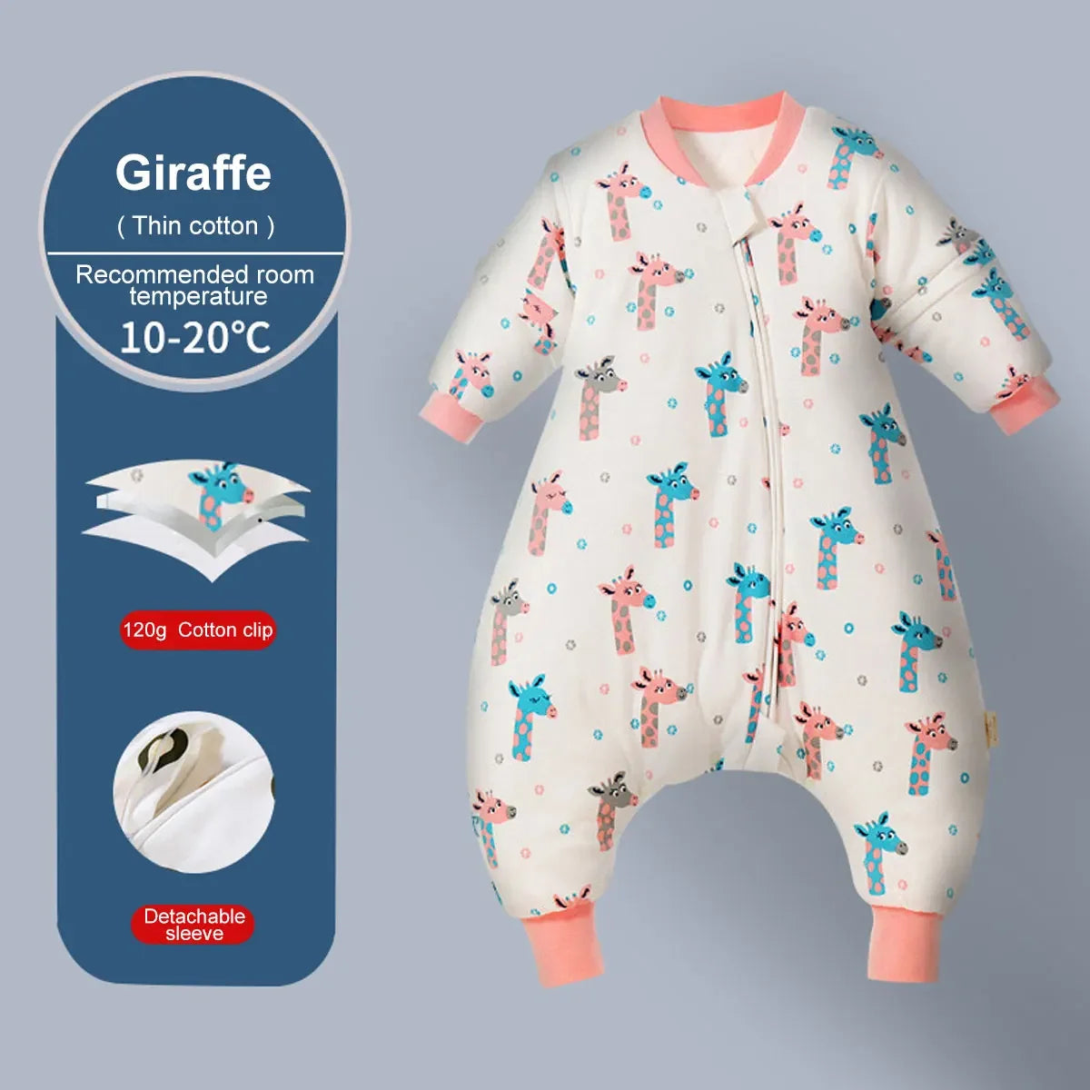 Baby & Toddler Cartoon Split-legged Sleep sacks With Detachable Sleeves for Boys Girls