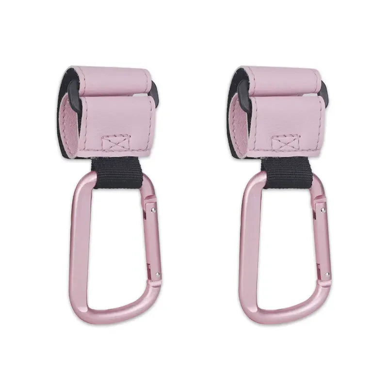 1/2pcs Baby Stroller Hooks Clips PU Leather Rotatable Cart Organizer Pram Hook Pram Rotate 360 Degree Stroller Accessories