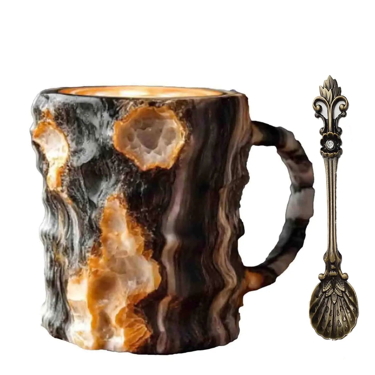 1PC Multi-Colored Mineral Crystal Coffee MugNatural Mineral Crystal Mug Colorful Crystal Christmas Mugs,Christmas Gift New