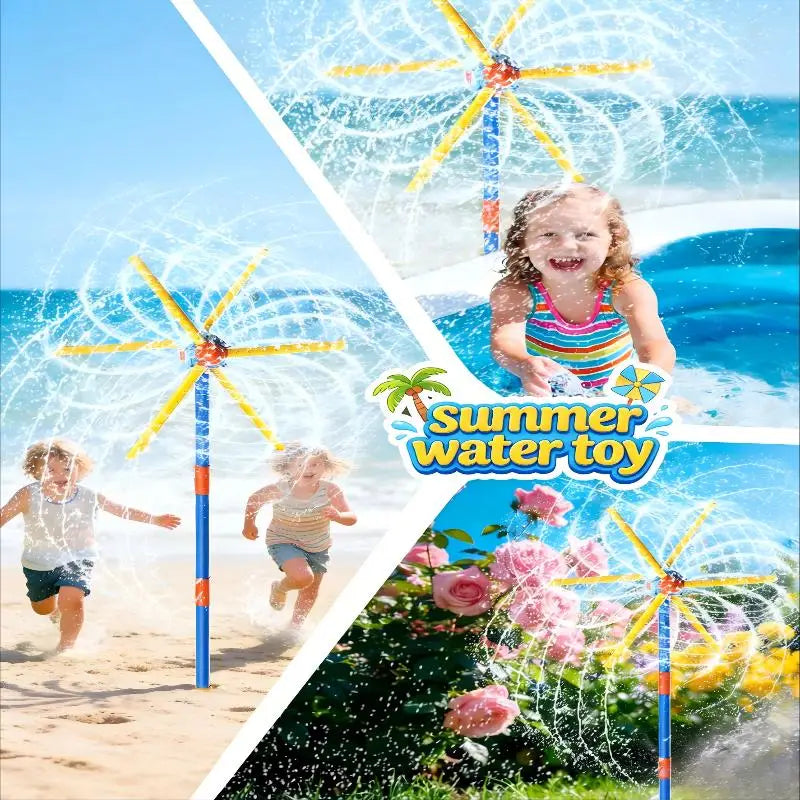 Windmill Water Sprinkler 360° Spinning Splash Water Upgraded Double Sided With 6 Blades