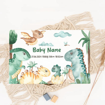 Personalized Dinosaur with Name Baby Wooden Memory Box Newborn Shower Gift  Keepsake Infant Birth Stats Box Umbilical Cord Boxes