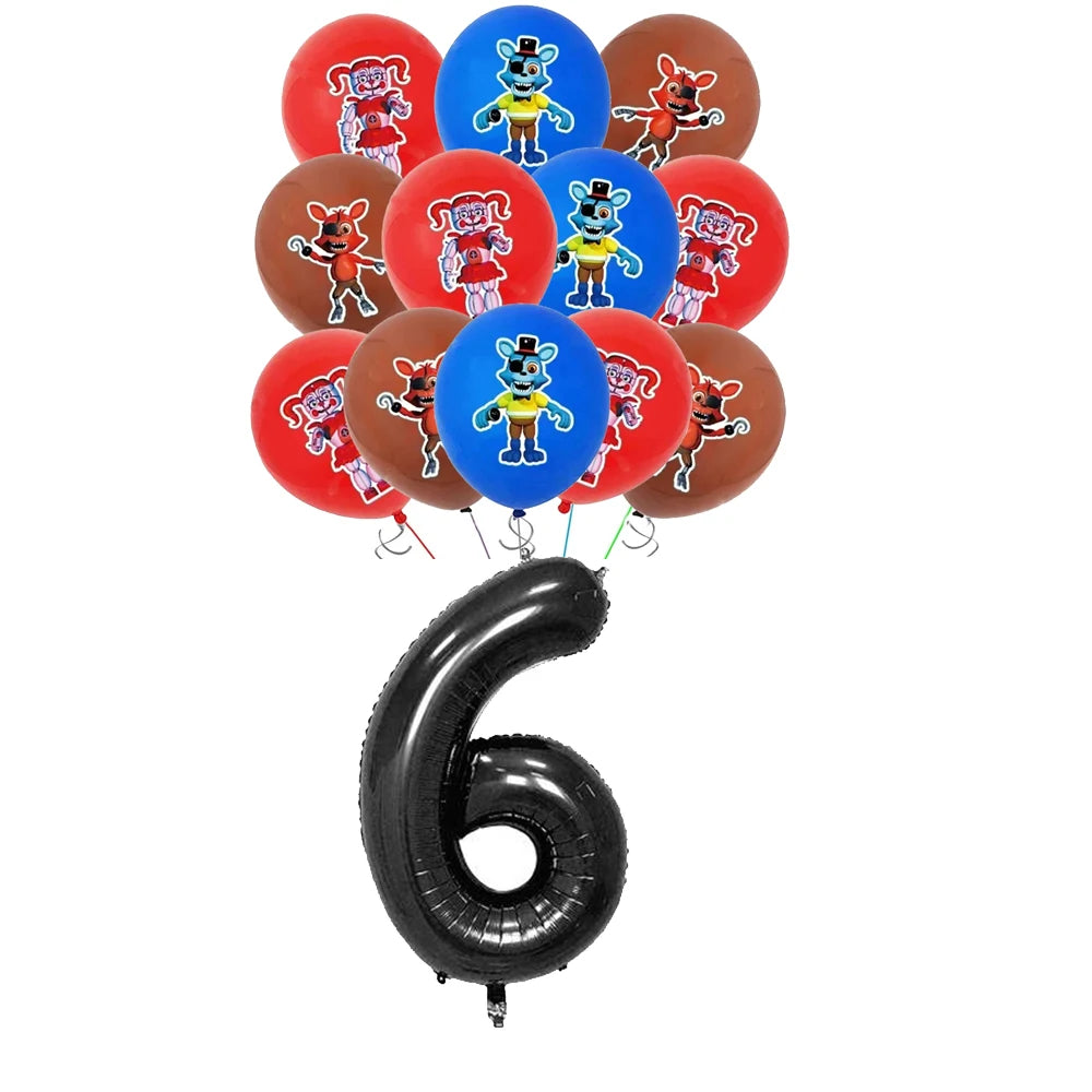 FNAF Five Nights Freddyed Birthday Party Decorations Balloons Plate Banner Tableware Set for Baby Shower Party Favors Kids Gifts
