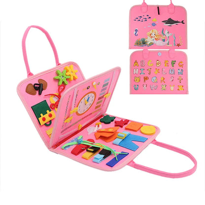 Busy Board Sensory Play Board Montessori Leaning Toys For Toddlers Foldable Sensory Toy Toddler Activity Board-Educational Learn