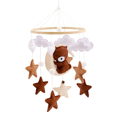 Baby Wooden Crib Mobile Bed Bell Hanging Rattle Toy Newborn Music Box Bed Bell Hanging Toys Holder Bracket Infant Crib Baby Gift