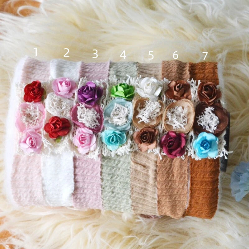 Stretchy Newborn Wrap Photography Jersey Baby Swaddle Wrap Headband Set Posing Pillow Newborn Photography Backdrops Accessories