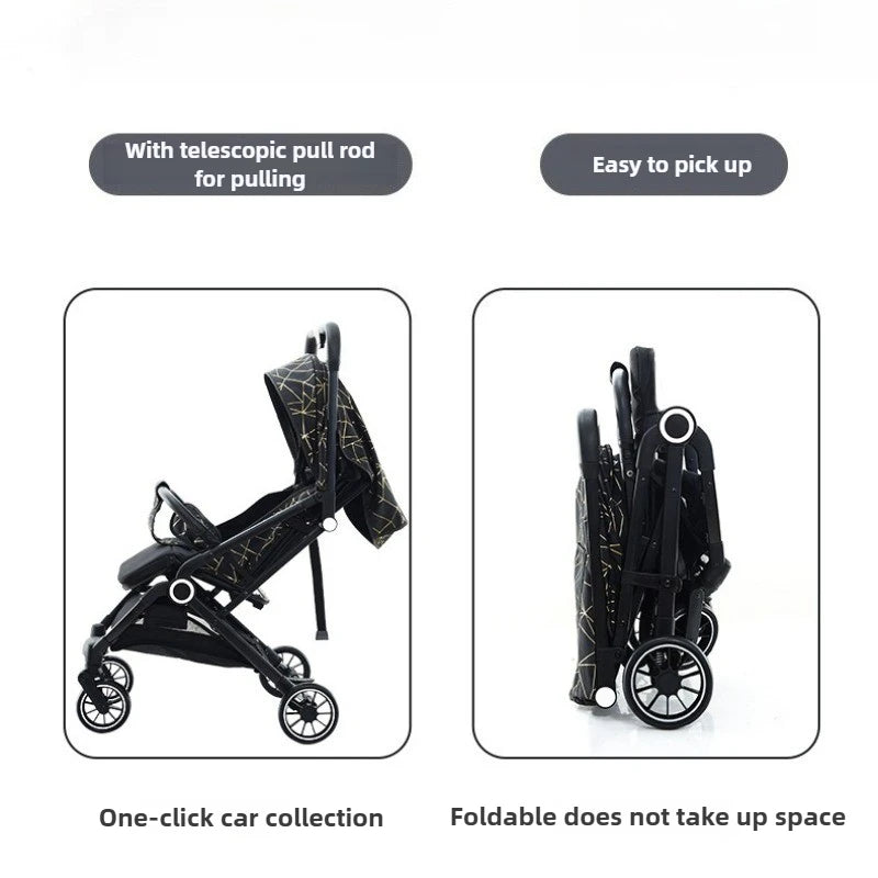 Twin Baby Stroller High View Detachable Stroller Foldable and Lightweight Stroller with Sitting and Lying Function
