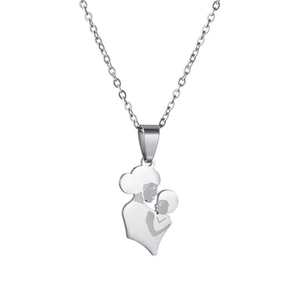 Family Love Son Daughter Necklaces Stainless Steel Multiples Childs Pendant Boys Girls Mothers Love Gifts For Mom Jewelry
