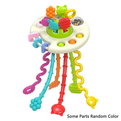 Activity Development Pull String Toys Silicone Teething Rattle Educational Learning Toy Baby Sensory Montessori Toys gift