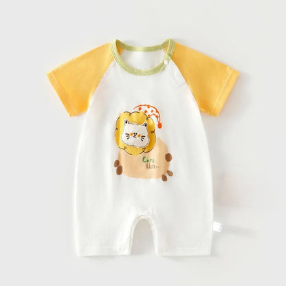 3M-2T Summer Baby Short Sleeve Romper Cute Animal Applique Bodysuit for Toddler Girls Cotton Soft Boys One Piece Clothes