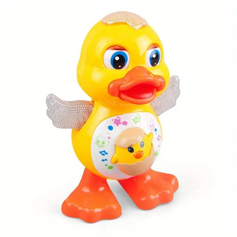 Interactive Dancing Duck Toy with Dynamic Music, Flashlights, and Active Wings - A sensory toy suitable for 3-6 year old childre