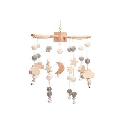 Baby Wooden Crib Mobile Bed Bell Hanging Rattle Toy Newborn Music Box Bed Bell Hanging Toys Holder Bracket Infant Crib Baby Gift