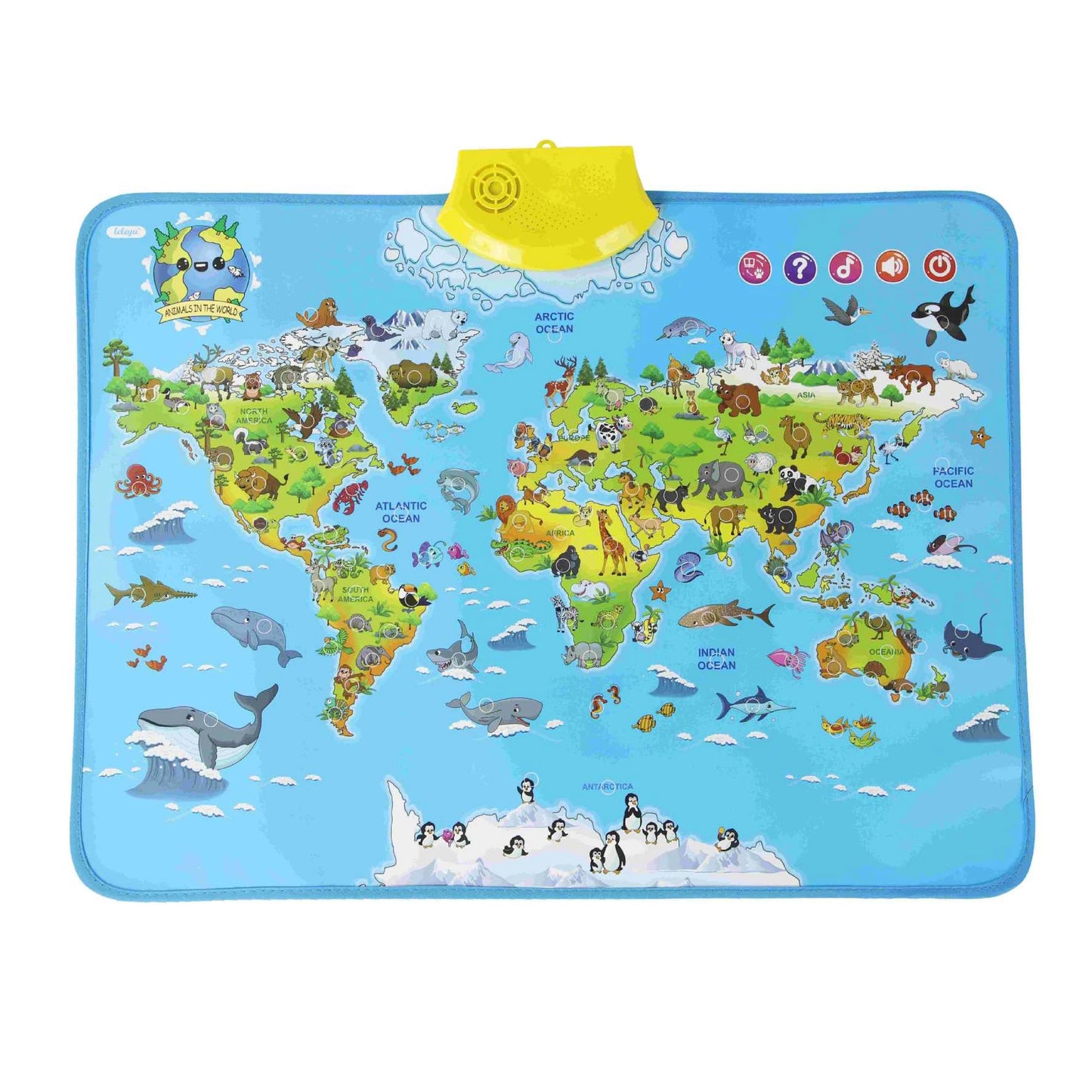Electronic World Map Animal Wall Chart Talking  Music Poster Kids Montessori Toys for Toddlers Interactive Educational Toy Gift