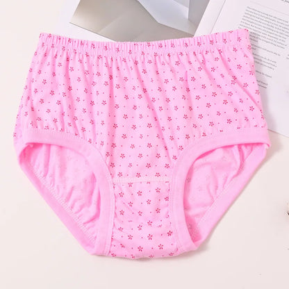 1pcs Pure Cotton Women Panties Large Size High Waist Plus Size