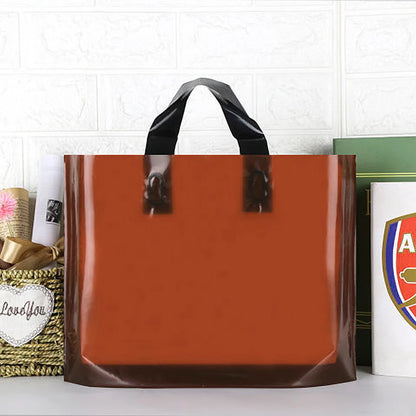 100pcs Custom Logo Colorful Shopping Bags With Handle Plastic Gift Bag Print One Color Logo On Double-sided Free Design Print