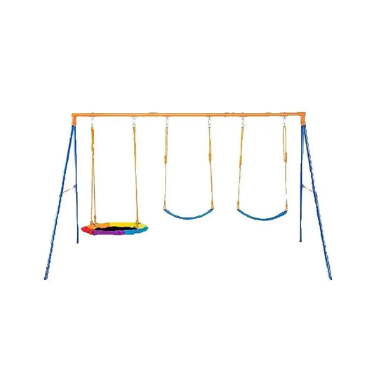 Swing Sets for Backyard 600lbs Capacity Swing Set with 1 Saucer Swing Seat 2 Belt Swing Seats Outdoor for Kids