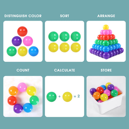 5.5CM 100Pcs/bags Baby Plastic PE Ball Pit Balls Colorful Soft Ocean Ball for Children Kid Play House Tents Outdoor Sport Toys
