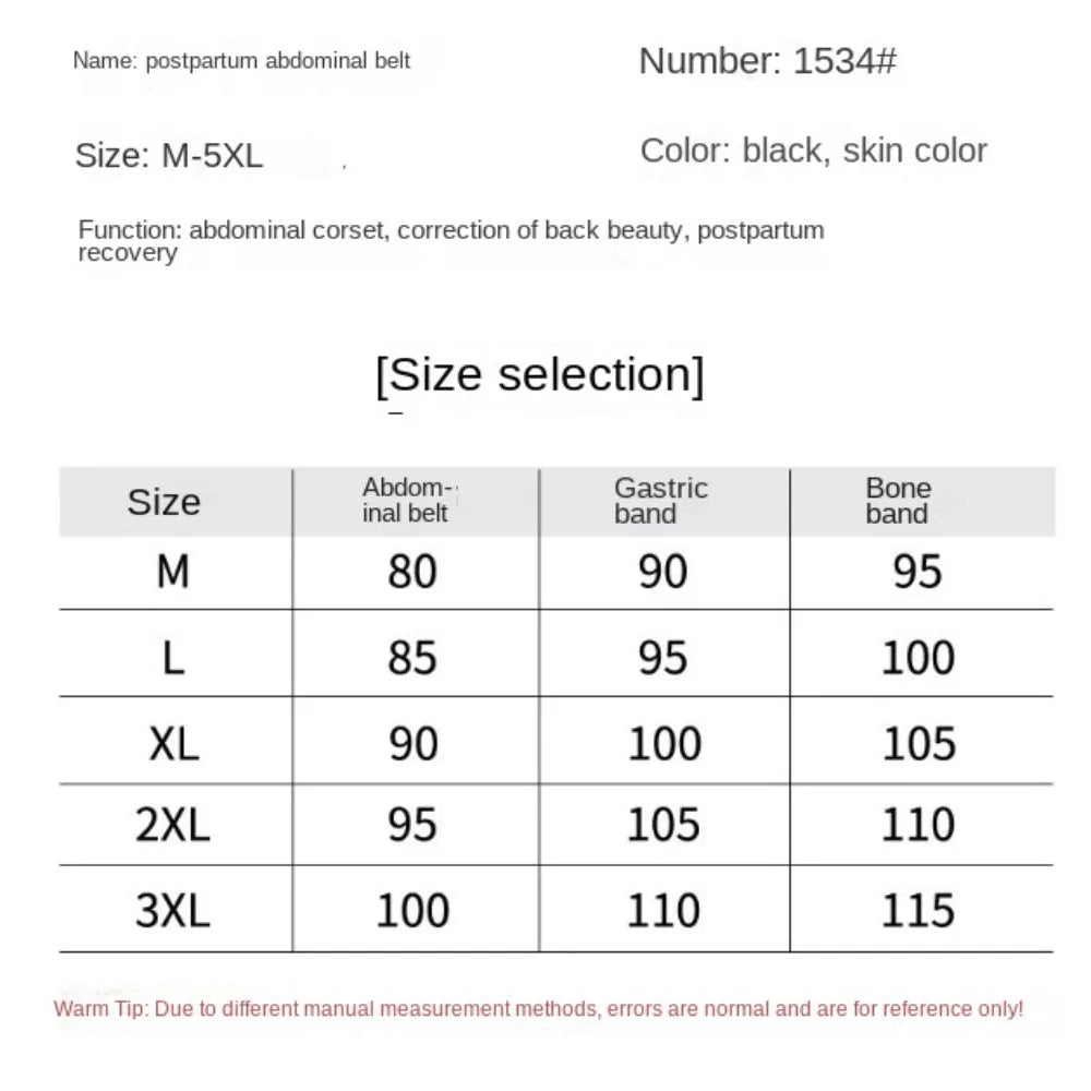 3pcs Breathable Postpartum Belly Belt Corset Shapewear Postpartum Belly