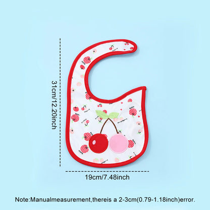 4pcs/set Baby Girl Boy Feeding Bibs Waterproof Apron Cartoon Towel Kids Toddler Dinner Burp Cloths