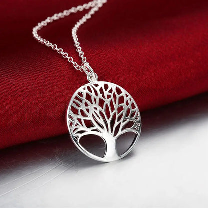 Fine Custom Jewelry Sets 925 Sterling Silver Pretty Tree of LifetNecklaces Bracelet for Women Fashion Party Wedding Gift