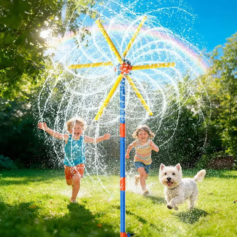 Windmill Water Sprinkler 360° Spinning Splash Water Upgraded Double Sided With 6 Blades