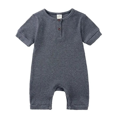 Summer Newborn Baby Romper Soild Color Baby Clothes Girl Rompers Cotton Short Sleeve O-neck Infant Boys Romper 0-24 Months