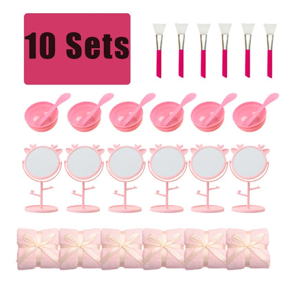 6-15Pcs Spa Party Robes for Girls Supplies Favors Kids Gowns Robe Soft Spa Headband Sleepover Birthday Party