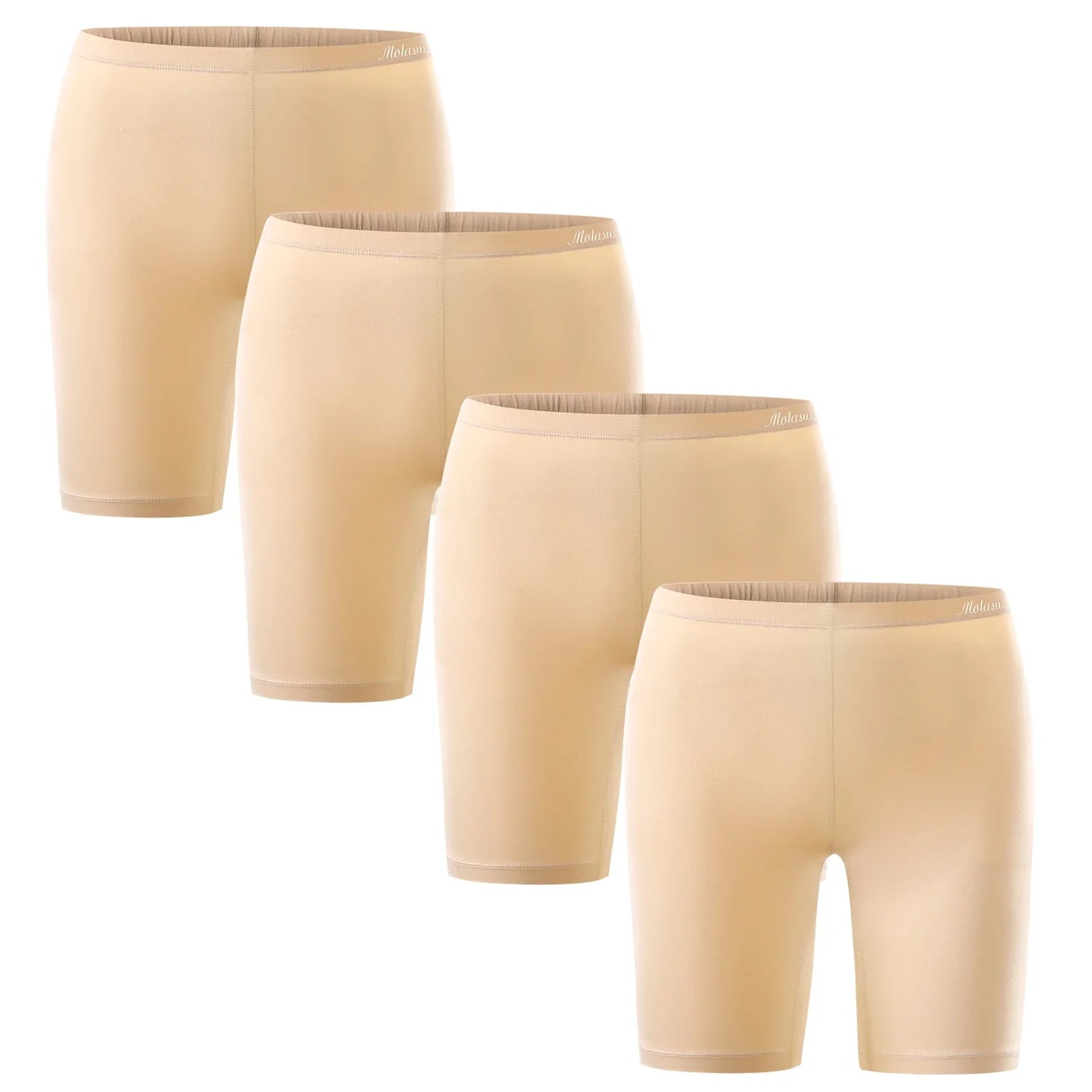 4PCS Women's Cotton Panties Biker Shorts Boxer Briefs Ladies Anti Chafing