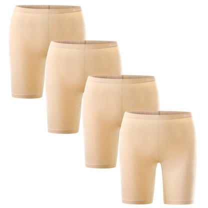 4PCS Women's Cotton Panties Biker Shorts Boxer Briefs Ladies Anti Chafing