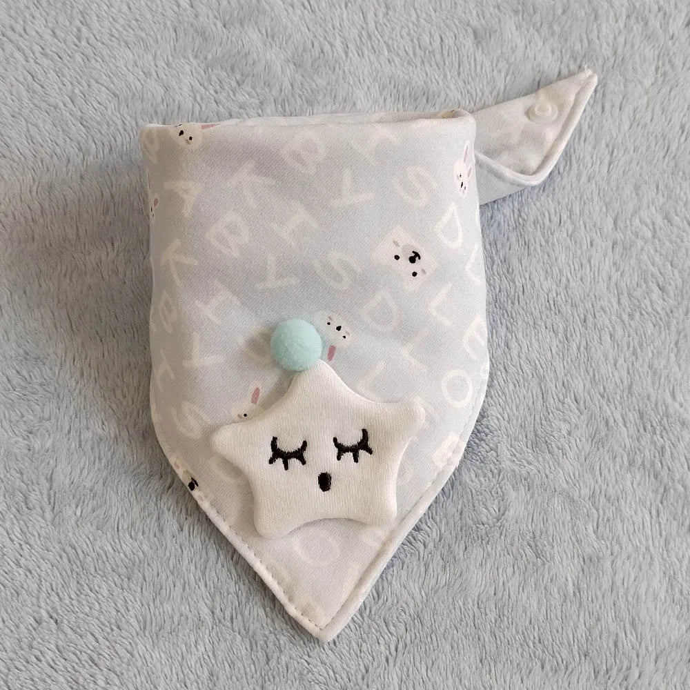 5Pcs/Set Newborn Baby Bibs Feeding Drool Bibs Cute Snap Button Soft Triangle Towel Cotton Baby Bibs