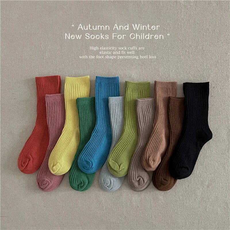 1-10Years Kids Boys Girls School Sock Stripped Toddlers Ankle Socks Cotton Children's Casual Sock Soft