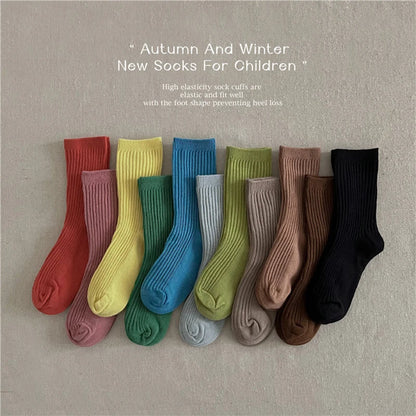 1-10Years Kids Boys Girls School Sock Stripped Toddlers Ankle Socks Cotton Children's Casual Sock Soft