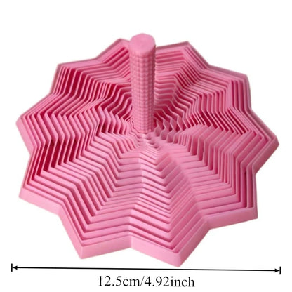 3D Printed Expanded Sensory Fidget Star,Easy-Grip Handles, Whirling Spiral Hexagon Spinner for Stress (Red and Blue,4.64in)