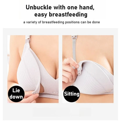 Front Button Maternity Nursing Bra Adjustable Cotton Wire Free