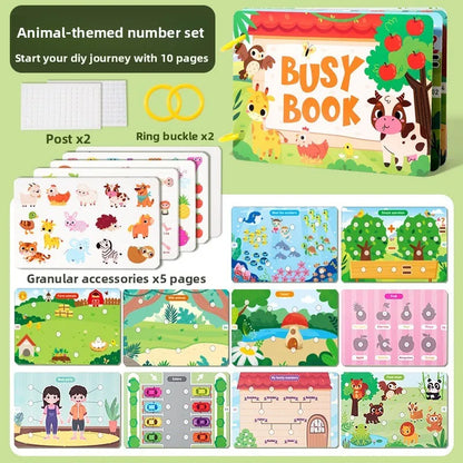 Interactive Book Enhancing Recognition Numbers, English Letters, Fruits, Animals Weather Reusable Stickers Activity Books