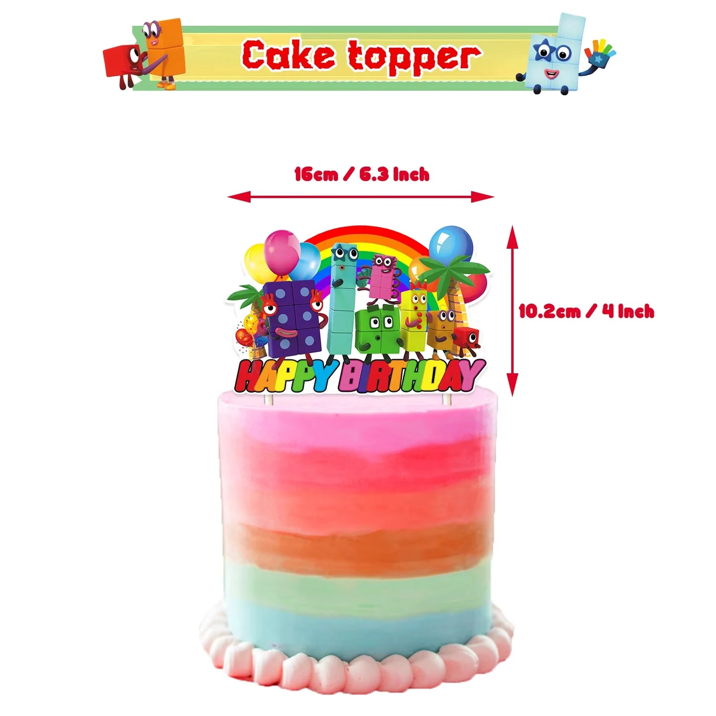 Number Birthday Decorations Building Blocks Tablecloth Banner Spiral Cake Topper Balloon for Kids Baby Shower Supplies Gifts