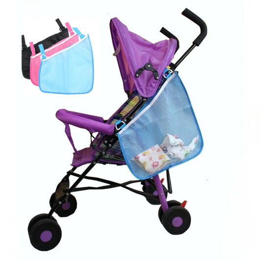 Pram Universal Side Sling Stroller Mesh Cargo Net and Organizer Large Capacity Storage Space Non-Slip and Adjustable Straps NEW