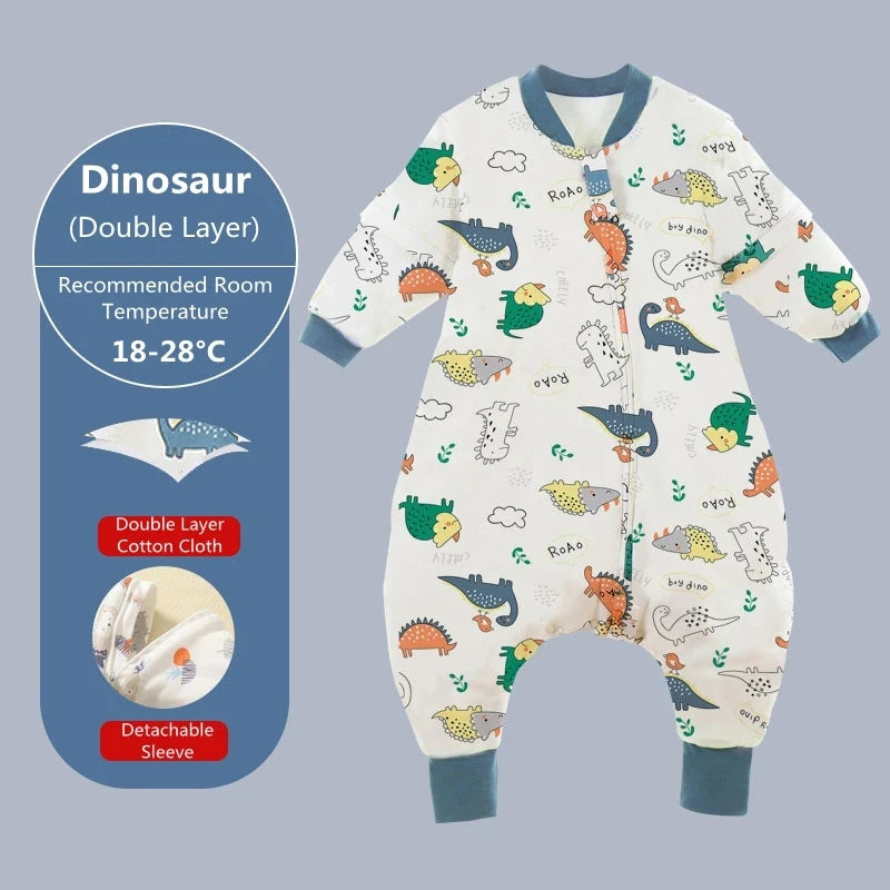 Baby & Toddler Cartoon Split-legged Sleep sacks With Detachable Sleeves for Boys Girls