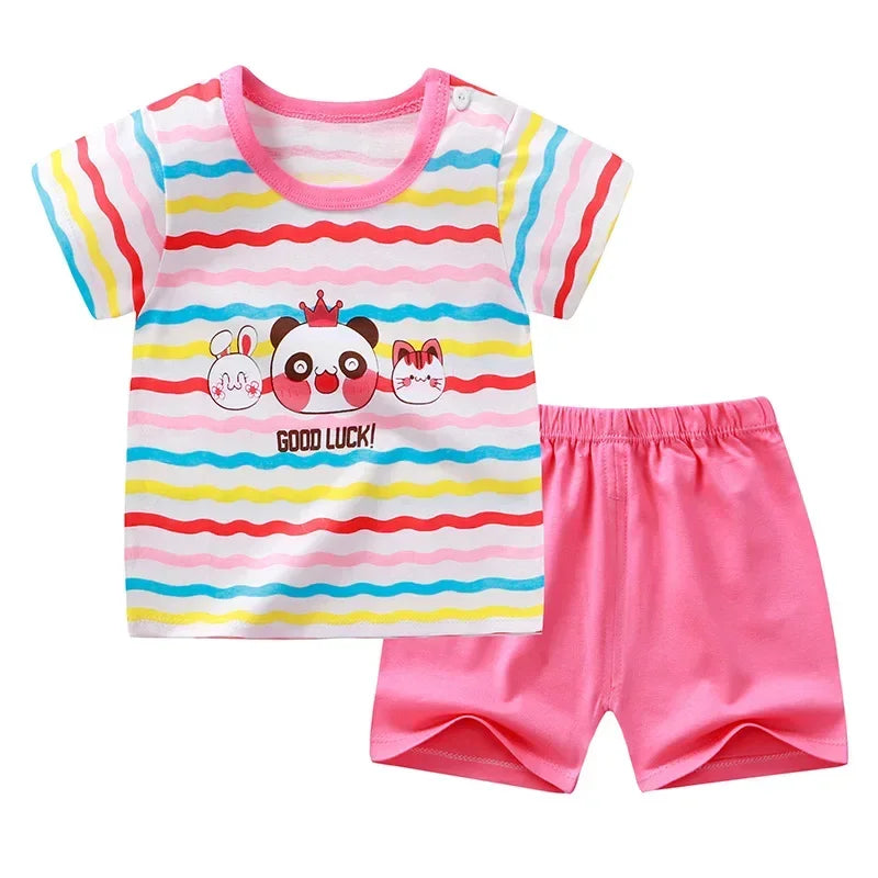 2-6 Years Boys & Girls Toddler Set Children's Short sleeve Cotton