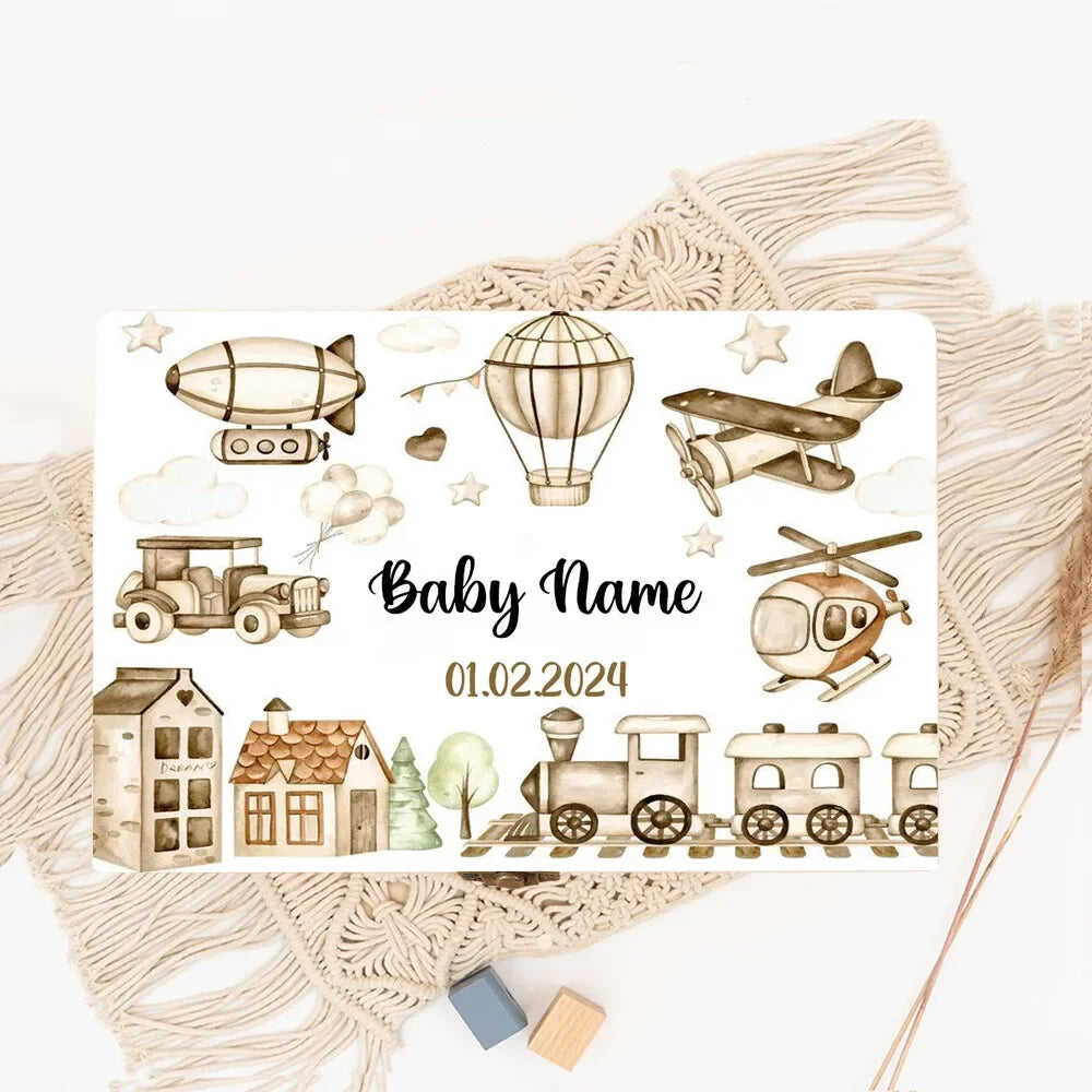 Custom Baby Wooden Memory Box Newborn Shower Gift Personalized Transport Infant Keepsake Case Birth Stats Box Umbilical Cord Box