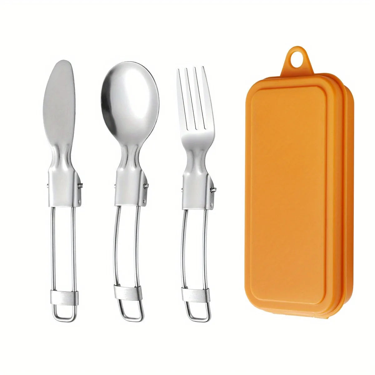 3Stainless Steel Folding Cutlery Set, Portable Outdoor Folding Cutlery3Set，Tableware Set Outdoor camping tableware