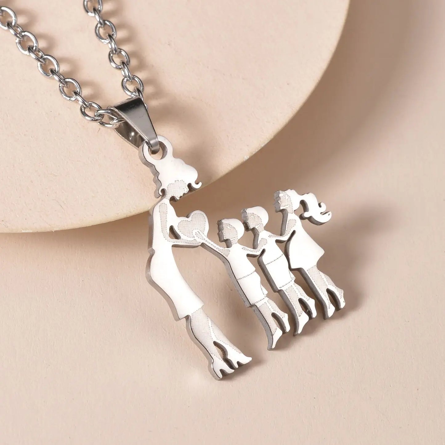 Family Love Son Daughter Necklaces Stainless Steel Multiples Childs Pendant Boys Girls Mothers Love Gifts For Mom Jewelry