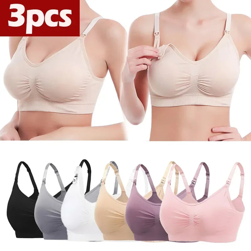 3PC/lot Maternity Nursing Bras Cotton Breastfeeding & Pregnant Moms