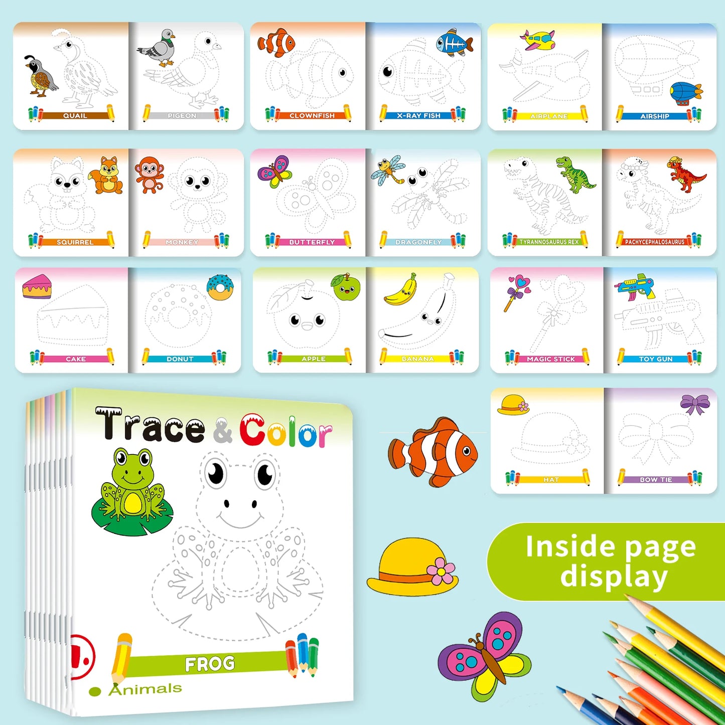 1 Set of 10 English early childhood education Coloring and Drawing Books, Creativity Enhancement Puzzle Education