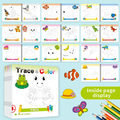 1 Set of 10 English early childhood education Coloring and Drawing Books, Creativity Enhancement Puzzle Education