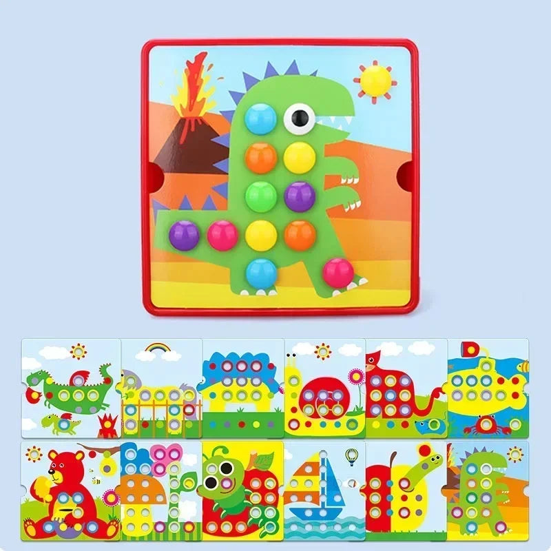 3D Mushroom Nail Puzzle Jigsaw Toys Baby Toys Cartoon Animal Puzzles Games Kids Early Educational Toys