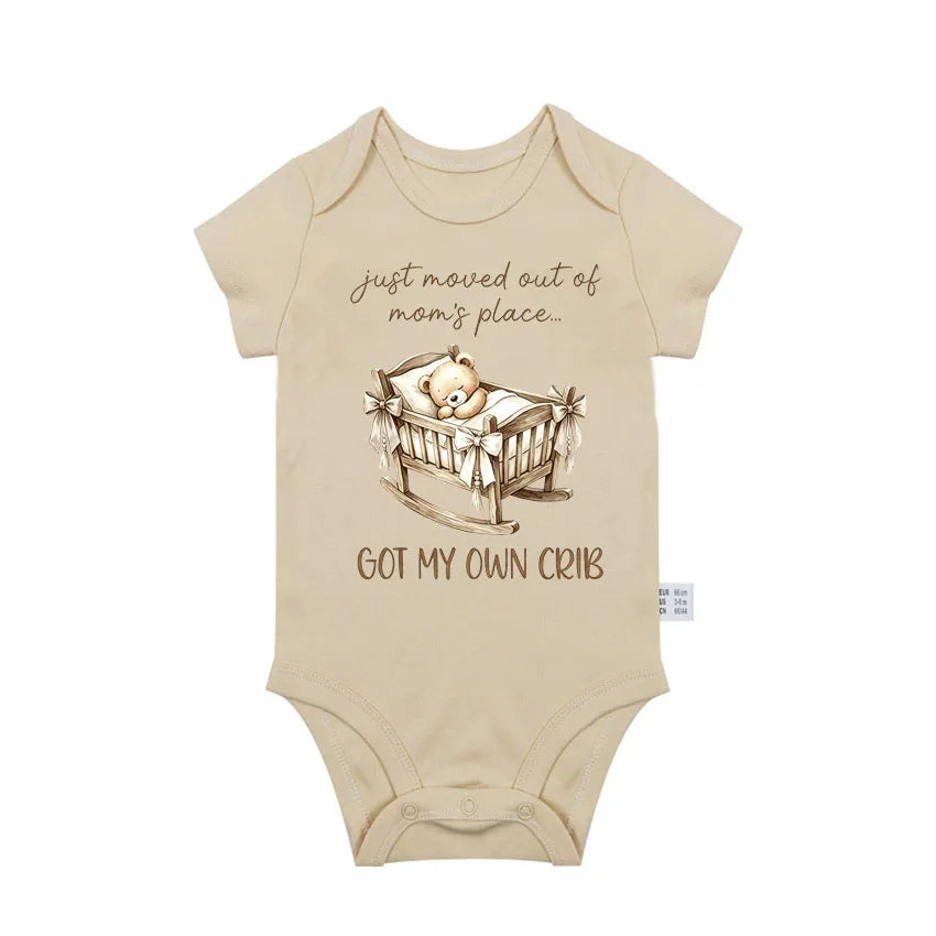 "I have my own crib" Print Baby Boy Girl Bodysuit Cotton Summer Newborn Onesie for 0-24 Months Toddler Infant Gift For Newborn
