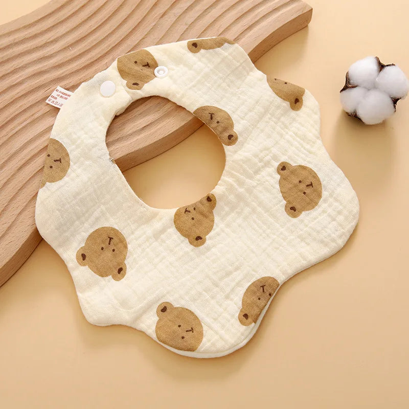 6 Layer Cotton Gauze Baby Bib Babies Accessories Newborn Baby Apron Feeding Bib Muslin Burp Cloths Kids Saliva Towel New Born