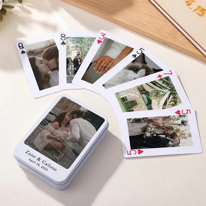 Custom Photo Playing Cards Personalized Pet Dog Cat Picture Poker Deck Anniversary Wedding Couple Invitation Card Memorial Gift