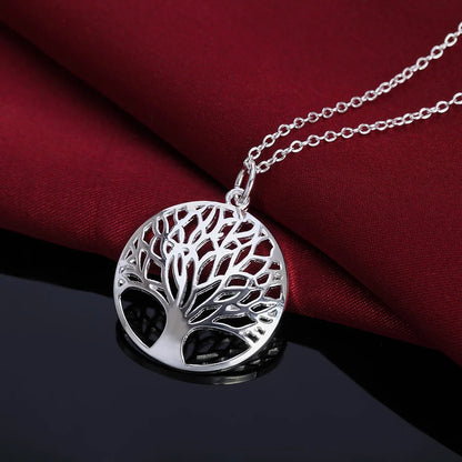 Fine Custom Jewelry Sets 925 Sterling Silver Pretty Tree of LifetNecklaces Bracelet for Women Fashion Party Wedding Gift