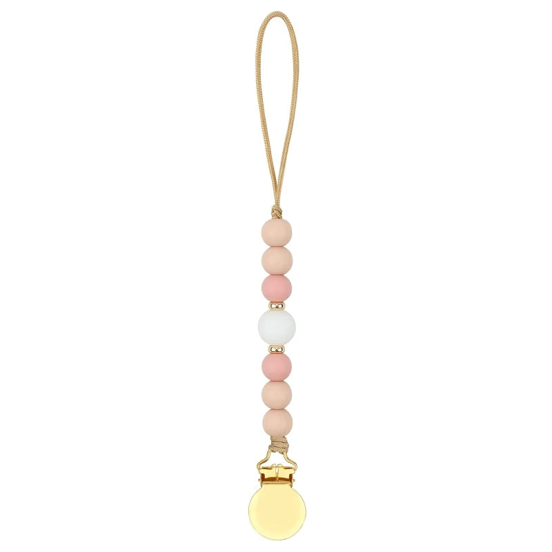 Pacifier Clips Chain Silicone Beads BPA Free DIY Dummy Clip Holder Soother Chains Baby Teething Toys Chew Shower Gifts